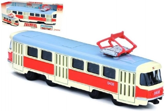 Metāla retro tramvajs Tatra T3 ar atvilkšanas piedziņu 16 cm