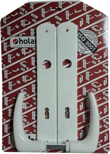 Durvju rokturis Klasik ar XXL vairogu, 90 mm cilindra (BB) slēdzenei, balts