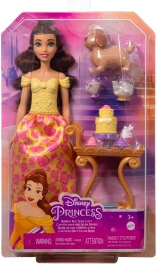Disney Princess Bella ar tējas ratiņiem – lelles spēļu komplekts