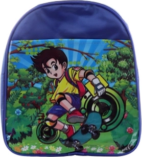 Boy on a skateboard backpack
