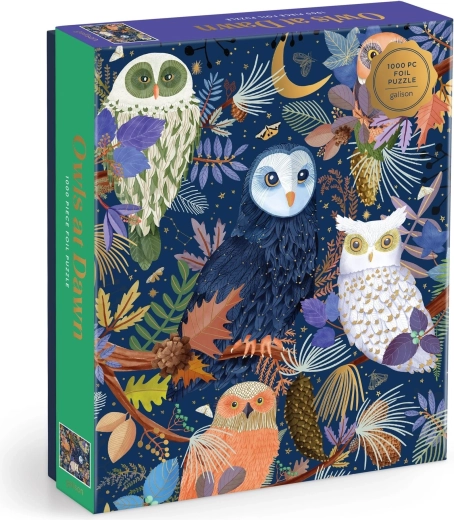 Galison Metallic Puzzle Owls at Dusk, 1000 Pieces