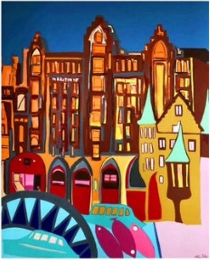 NORIMPEX Paint by Numbers Colorful Houses 40 × 50 cm