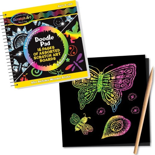 Melissa & Doug creative pad with scratch-off pictures and wooden stylus