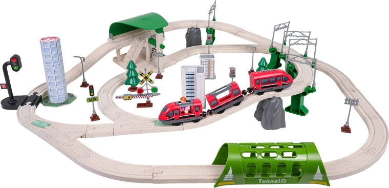 Children's city train set with lights and sounds, 96 pieces
