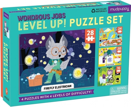 Mudpuppy Level Up! savādās profesijas – bērnu puzle 4 vienā