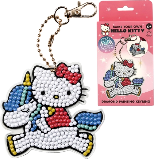 Hello Kitty diamond painting by numbers – keychain for kids