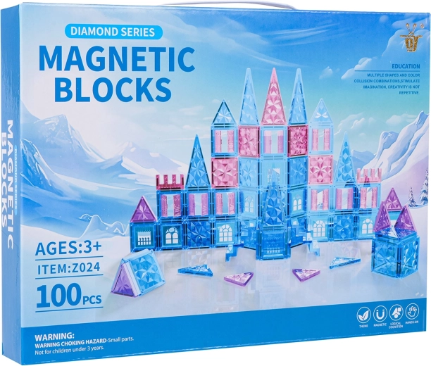 Magnētiskais konstruktors ICE SNOW, 100 detaļas