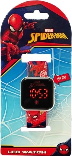 kids' LED watch with calendar spider-man