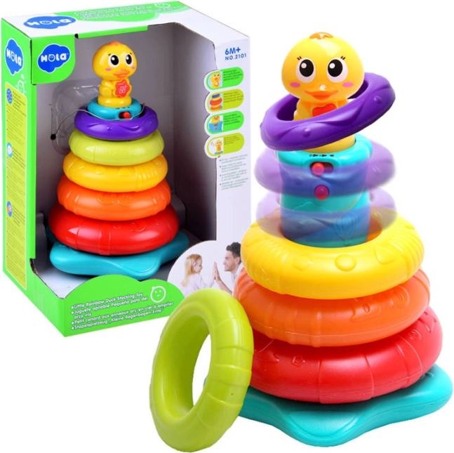 Interaktīva stāvoša piramīda ar pīlīti, skan un spīd