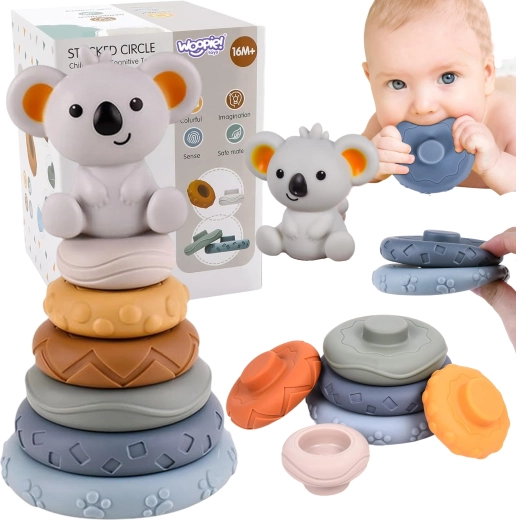 Woopie Baby Educational Pyramid and Teether Koala 2-in-1