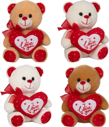 plīša Valentīndienas lācītis ar sirsniņu “I love you” 15 cm