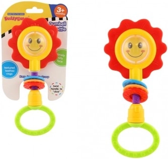 Grabulītis un košļājamā rotaļlieta zieda formā, plastmasa, 8 × 19 cm, no 3 mēnešu vecuma