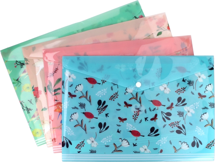 Aploksne ar spiedpogu 26 × 36 cm Ziedi