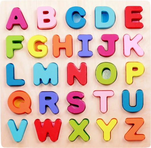 2Kids Toys koka ieliekamā koka puzle – alfabēts