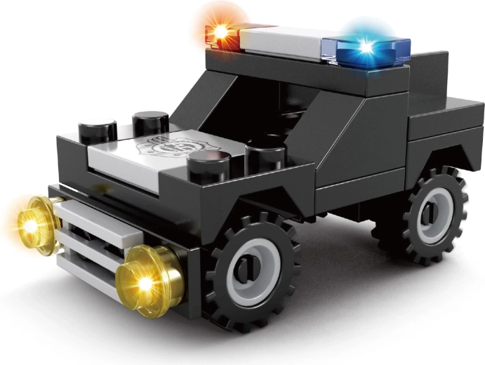 Saderīgs BLOXO konstruktors — policijas automašīna, 31 detaļa
