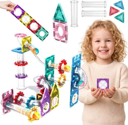 Magnetic Building Set 3D – Marble Run 126 pcs by WOOPIE