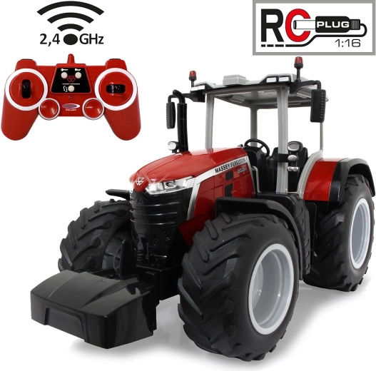 Ar tālvadības pulti vadāms Massey Ferguson 8S.285 traktors mērogā 1:16