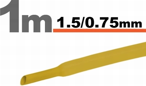 Dzeltena termosarūkošā caurulīte 1,5 / 0,75 mm