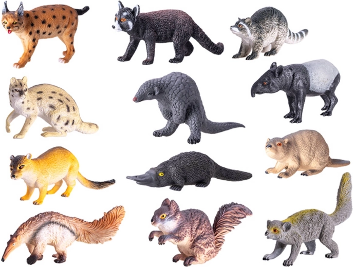 Set of Plastic Forest Animal Figures 13–16 cm, 12 pcs