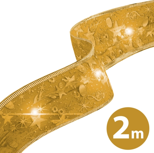Zelta Ziemassvētku LED lente 2 m