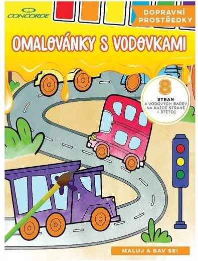 Krāsojamā grāmata ar akvareļkrāsām Concorde Transportlīdzekļi A4