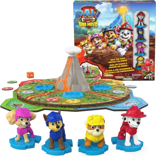Paw Patrol Dino Movie galda spēle ar rotējošu vulkānu