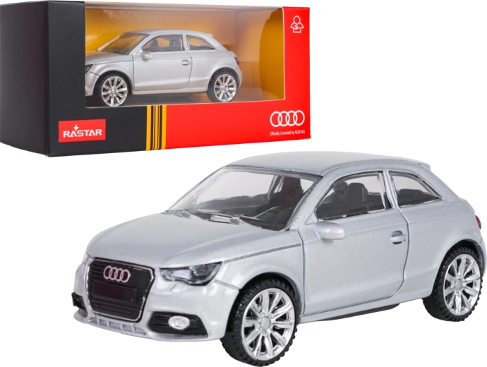 Metal Audi A1 RASTAR Car Model, Silver, 1:43 Scale