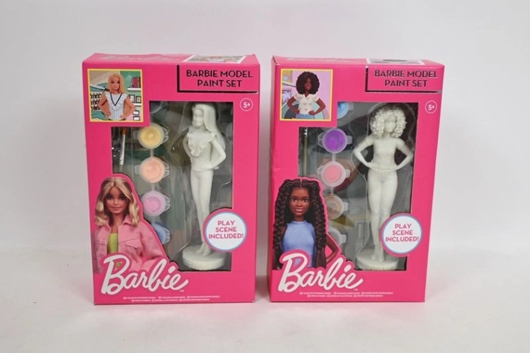 Barbie plaster figurine to paint with paints (2 variants)