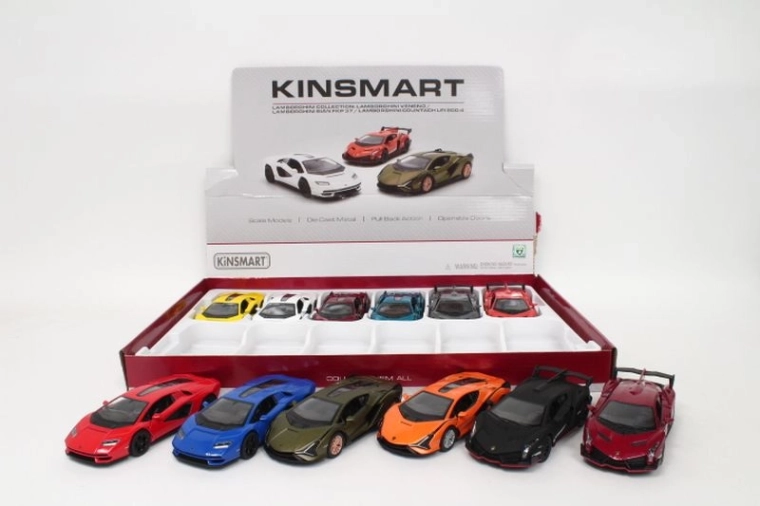 Metāla Lamborghini mašīnīte 13 cm ar atvelkamu (pull-back) piedziņu