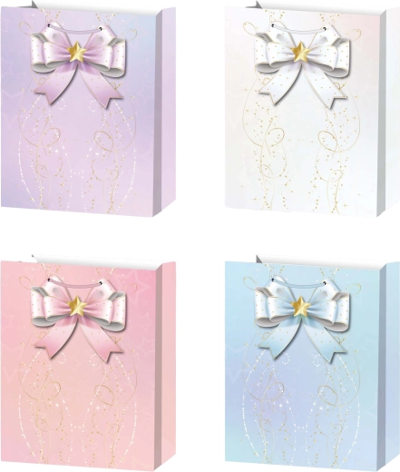 Gift Bag L Pastel with Bow