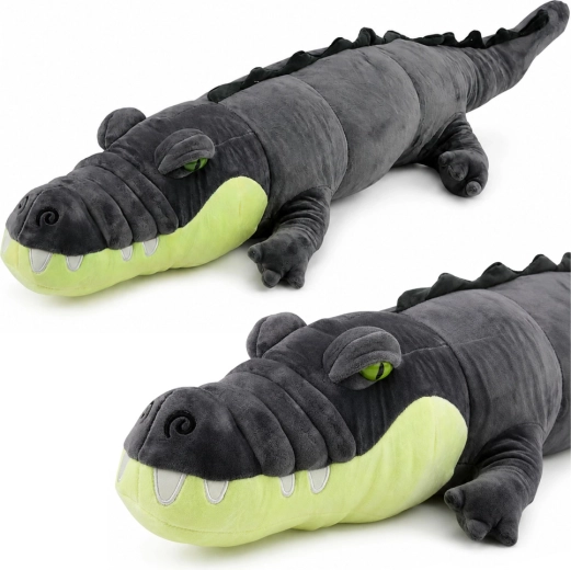 Realistic plush crocodile, gray, 90 cm - 1 piece