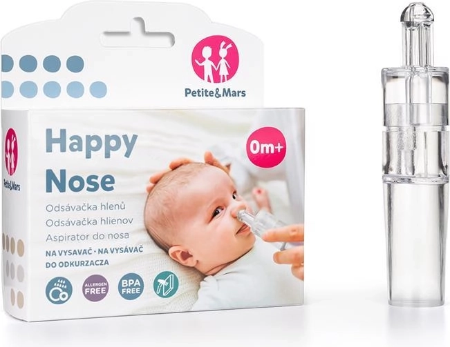 Deguna gļotu aspirators putekļsūcējam PETITE & MARS Happy Nose 0 m+