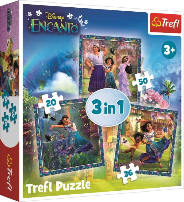 PUZZLE ENCANTO: varoņi 3in1 (20, 36, 50 detaļas) TREFL
