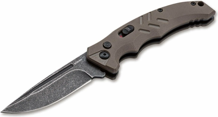Automātiskais taktiskais nazis Böker Plus Intention II Coyote, D2, stonewash, G10