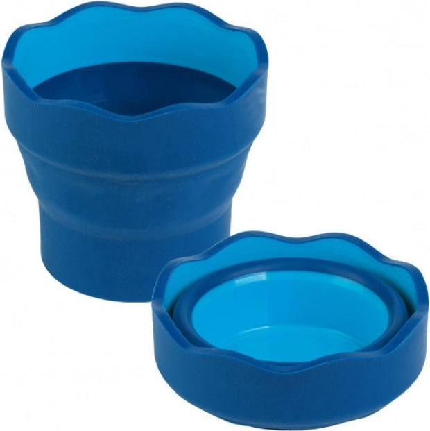 Saliekamā ūdens krūzīte Clic&Go zilā krāsā no FABER-CASTELL