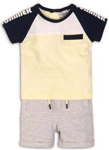 Dirkje kids' 2-piece set T-shirt and shorts Sunny Summer Is Here, yellow-grey