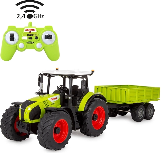 RC traktors Claas Arion 660 ar nolaižamu piekabi 1:24