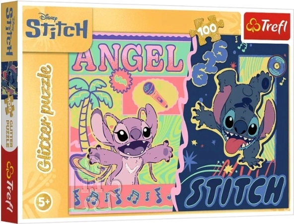 Puzle 100 gabali ar spīdumiem “Havaju mirdzums” Stitch (Disney) – 1 gab.