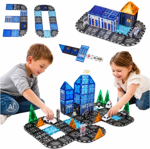 Magnētiskie konstrukciju 3D kluči Policija – 91 detaļa