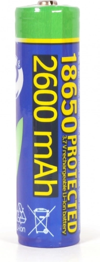 Li-ion akumulators 18650 3,7 V 2600 mAh ar aizsardzību