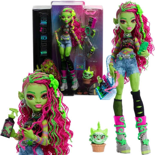 Monster High lelle Venus McFlytrap ar kaķenīti Chewlian