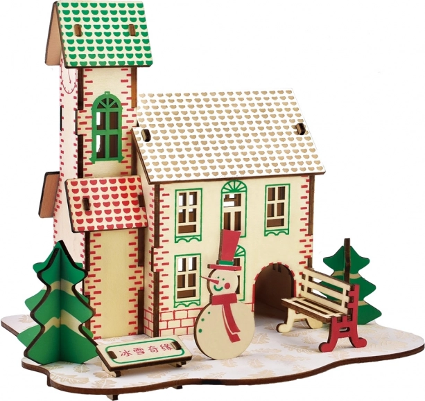 Woodcraft koka 3D puzle ziemas māja