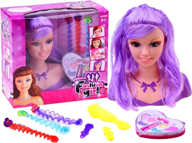 Frizūras trenēšanas galva ar piederumiem