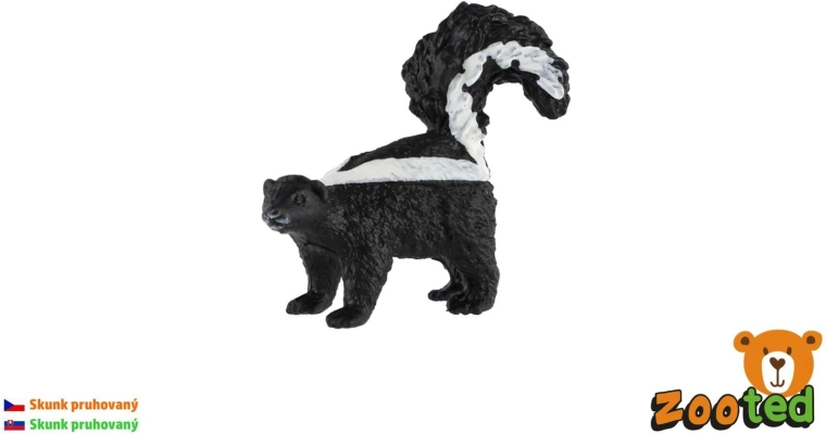 Striped skunk plastic figurine 5 cm