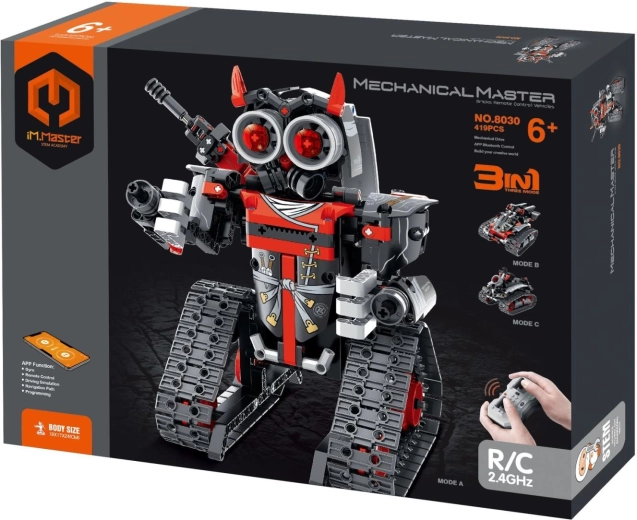 3-in-1 programmējams kāpurķēžu RC robots, 2,4 GHz, 432 detaļas