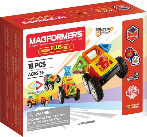 Magnētiskais konstruktors MAGFORMERS Wow Starter Plus 18 detaļas