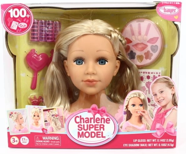 Bayer Charlene super model – blond ieveidošanas galva ar piederumiem