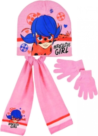 Miraculous Ladybug Winter Set with Hat, Scarf and Gloves - 3 pcs