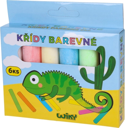 Wiky krāsainie ietves krītiņi ar lauvu, 6 gab.