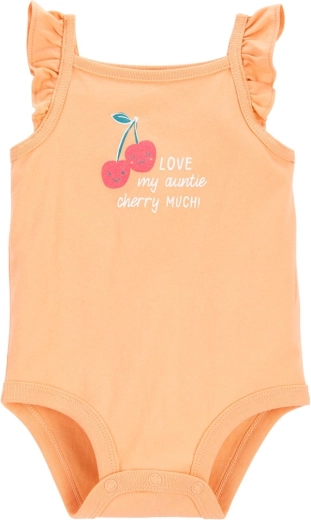 CARTER'S Orange Cherry spaghetti strap bodysuit for girls - 1 piece – 24m